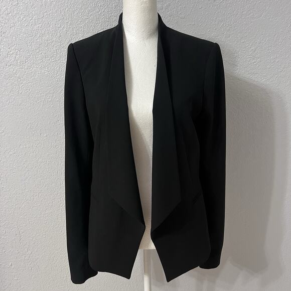 Alice + Olivia Employed Womens Blazer Black Open Front Preppy Old Money Size S/6 - Picture 1 of 8
